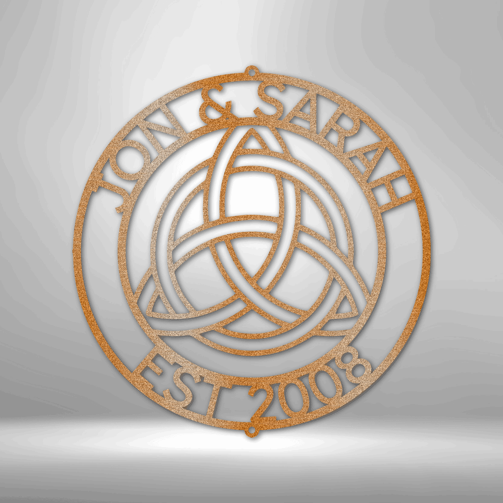 Personalized Celtic Knot Ring Monogram Metal Sign