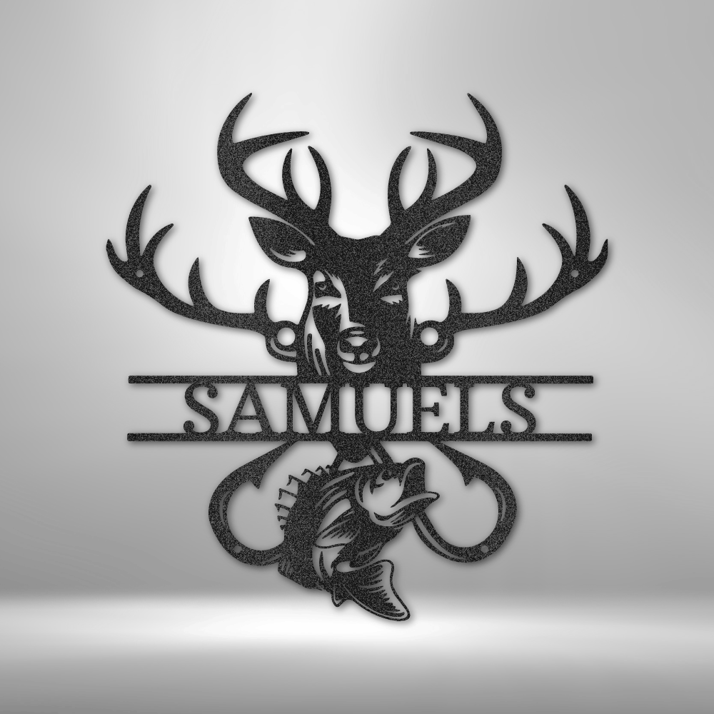 Personalized Outdoorsman Monogram Metal Sign