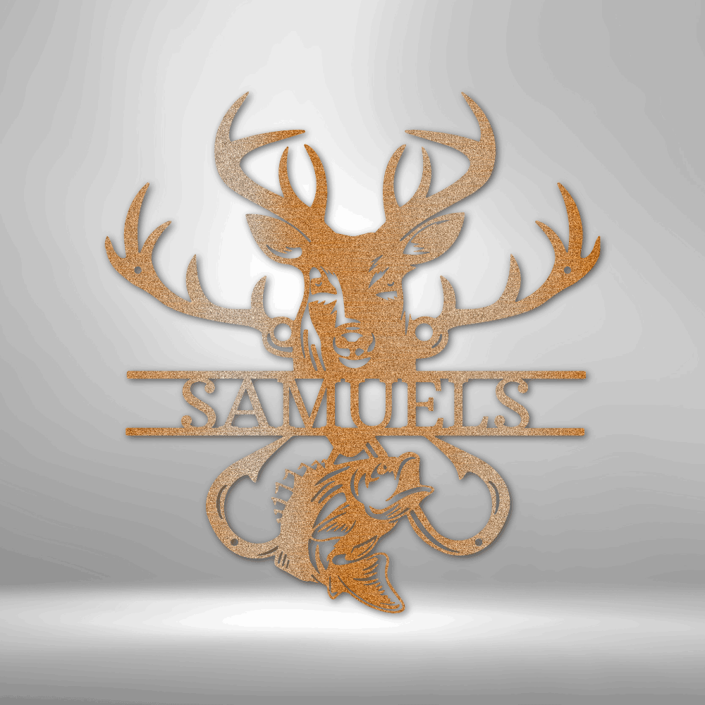 Personalized Outdoorsman Monogram Metal Sign