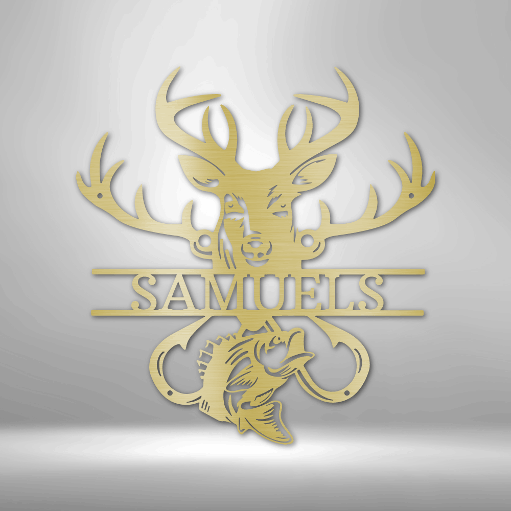 Personalized Outdoorsman Monogram Metal Sign