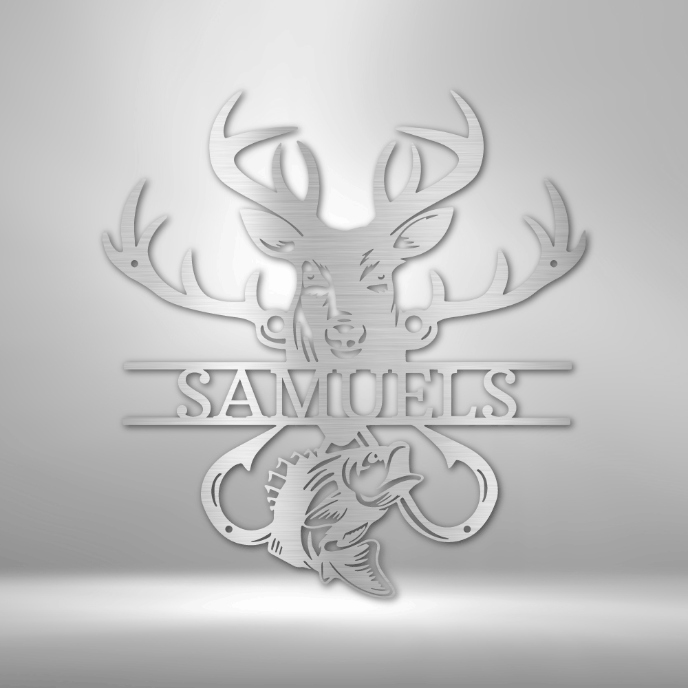 Personalized Outdoorsman Monogram Metal Sign