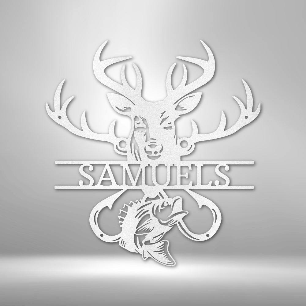 Personalized Outdoorsman Monogram Metal Sign