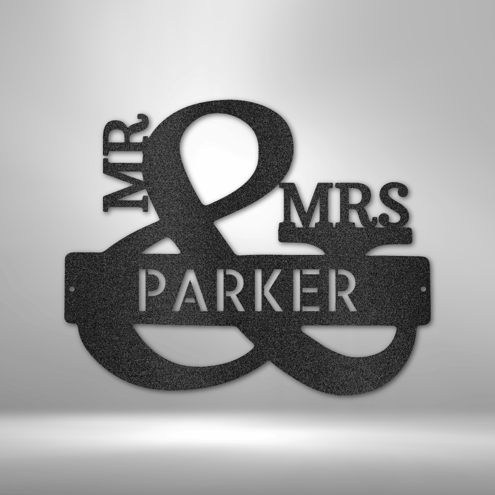 Personalized Couples Monogram Metal Sign