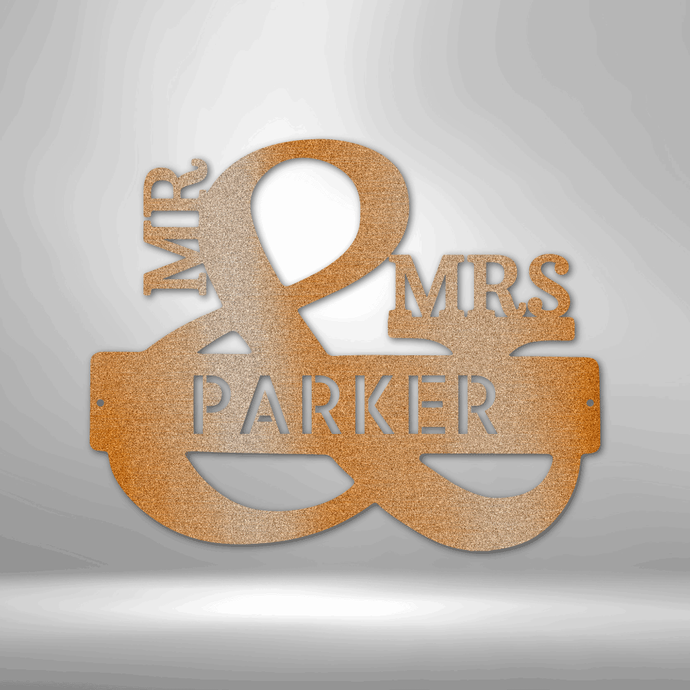 Personalized Couples Monogram Metal Sign