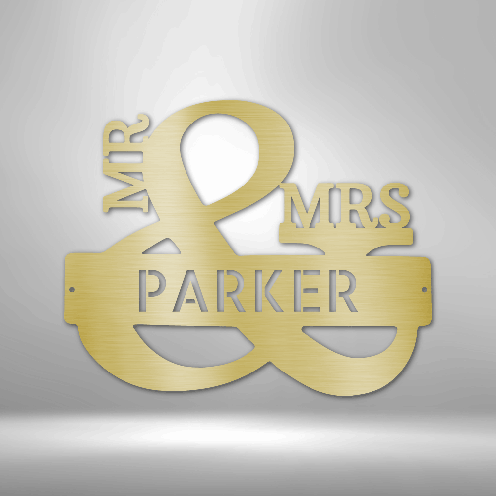 Personalized Couples Monogram Metal Sign