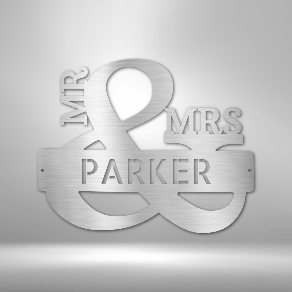 Personalized Couples Monogram Metal Sign