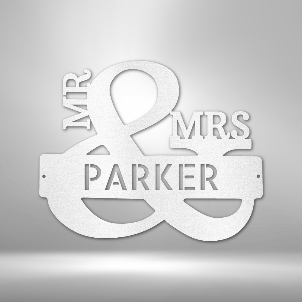 Personalized Couples Monogram Metal Sign