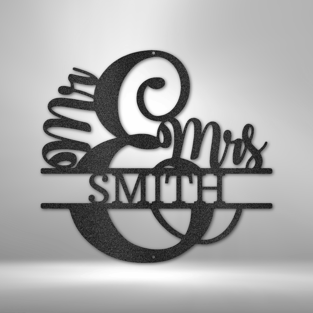 Personalized Couples Script Monogram Metal Sign