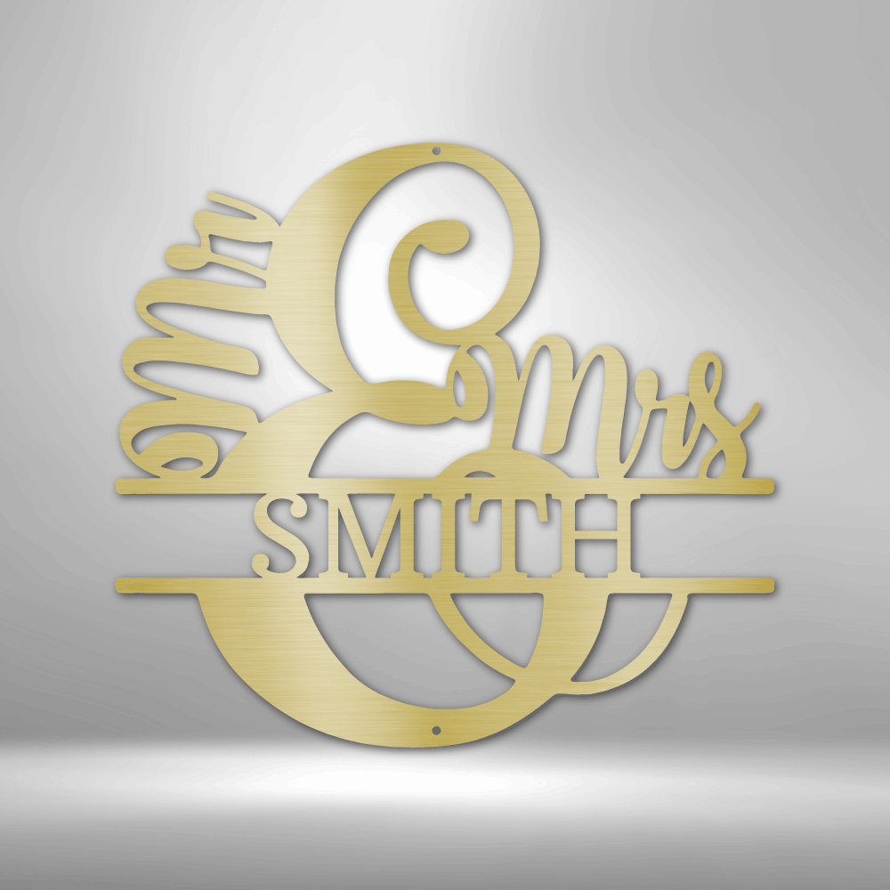 Personalized Couples Script Monogram Metal Sign