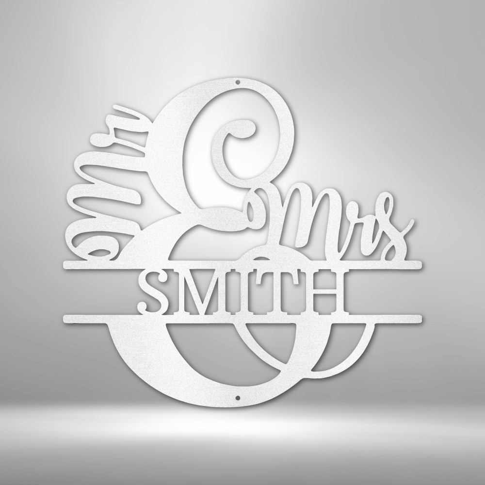 Personalized Couples Script Monogram Metal Sign
