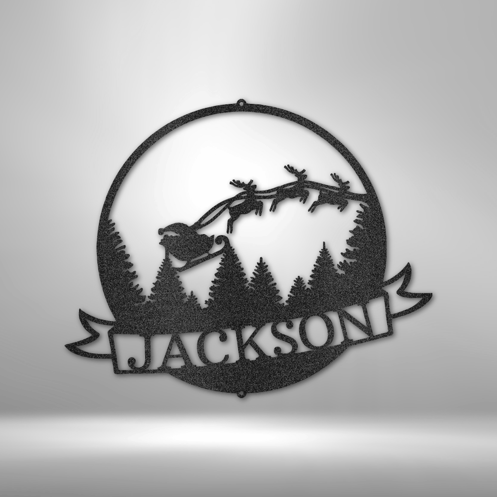 Personalized Santa's Journey Metal Sign