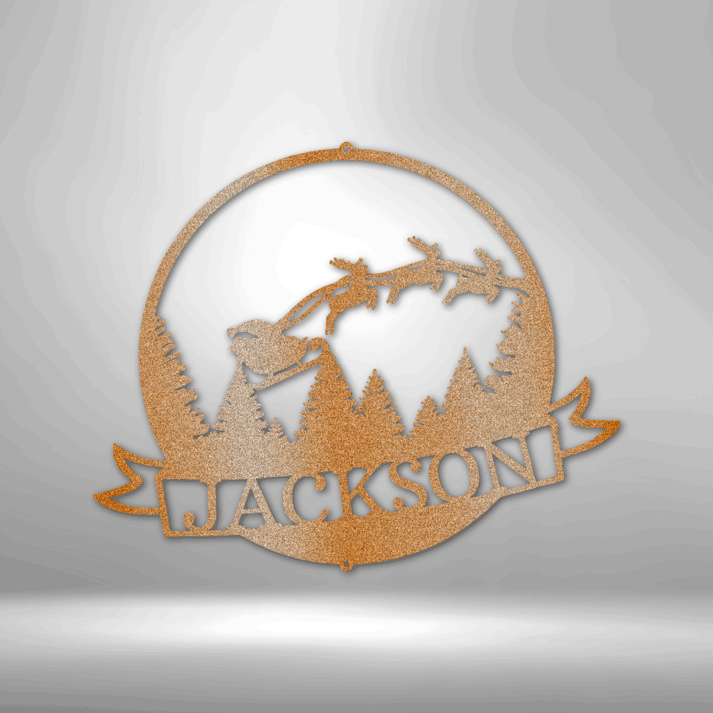 Personalized Santa's Journey Metal Sign