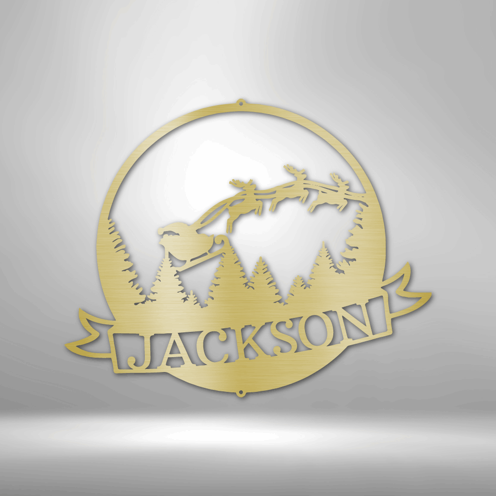Personalized Santa's Journey Metal Sign