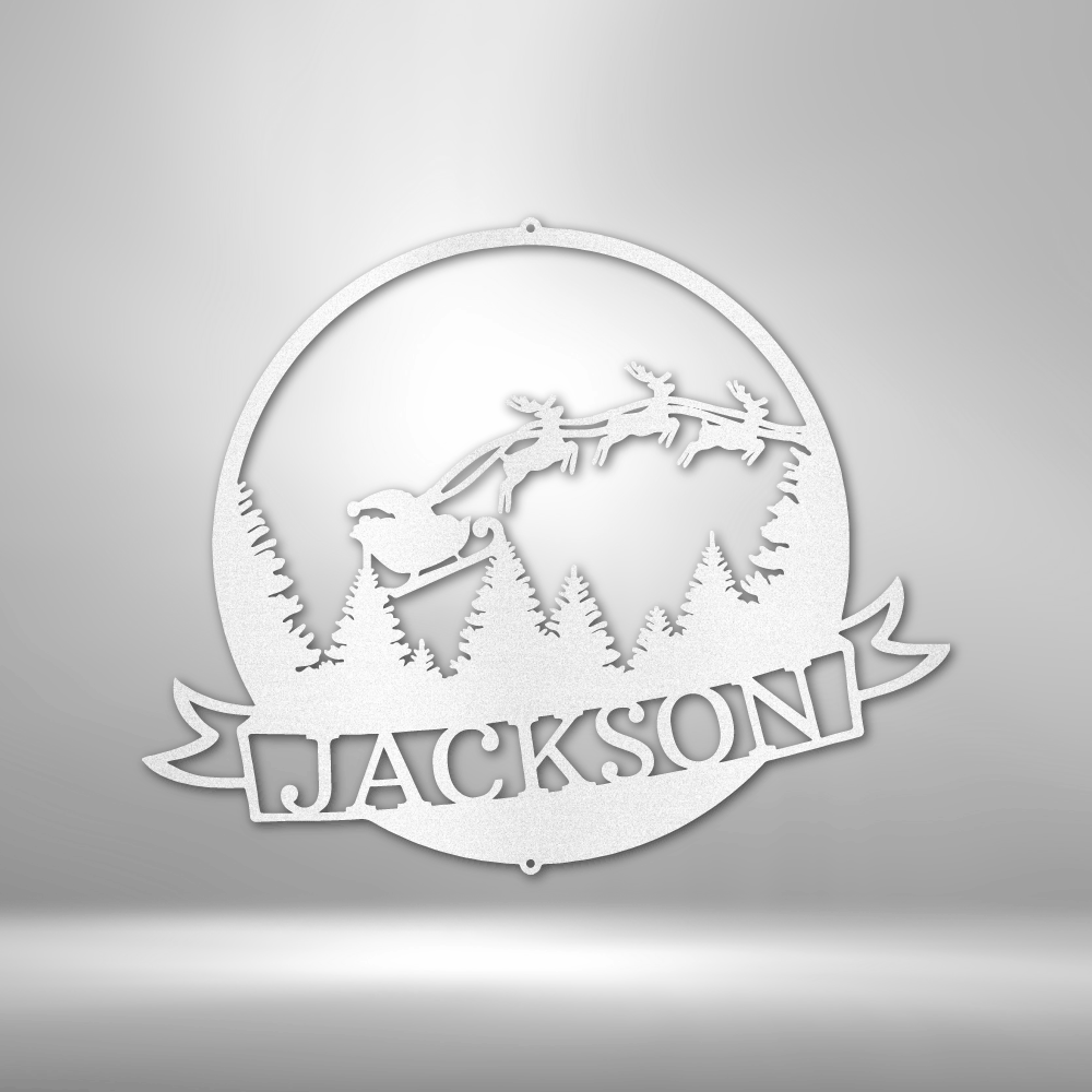 Personalized Santa's Journey Metal Sign