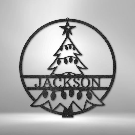 Personalized Christmas Tree Metal Sign