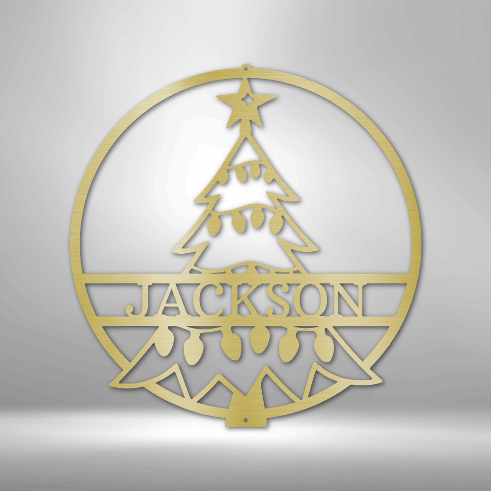 Personalized Christmas Tree Metal Sign