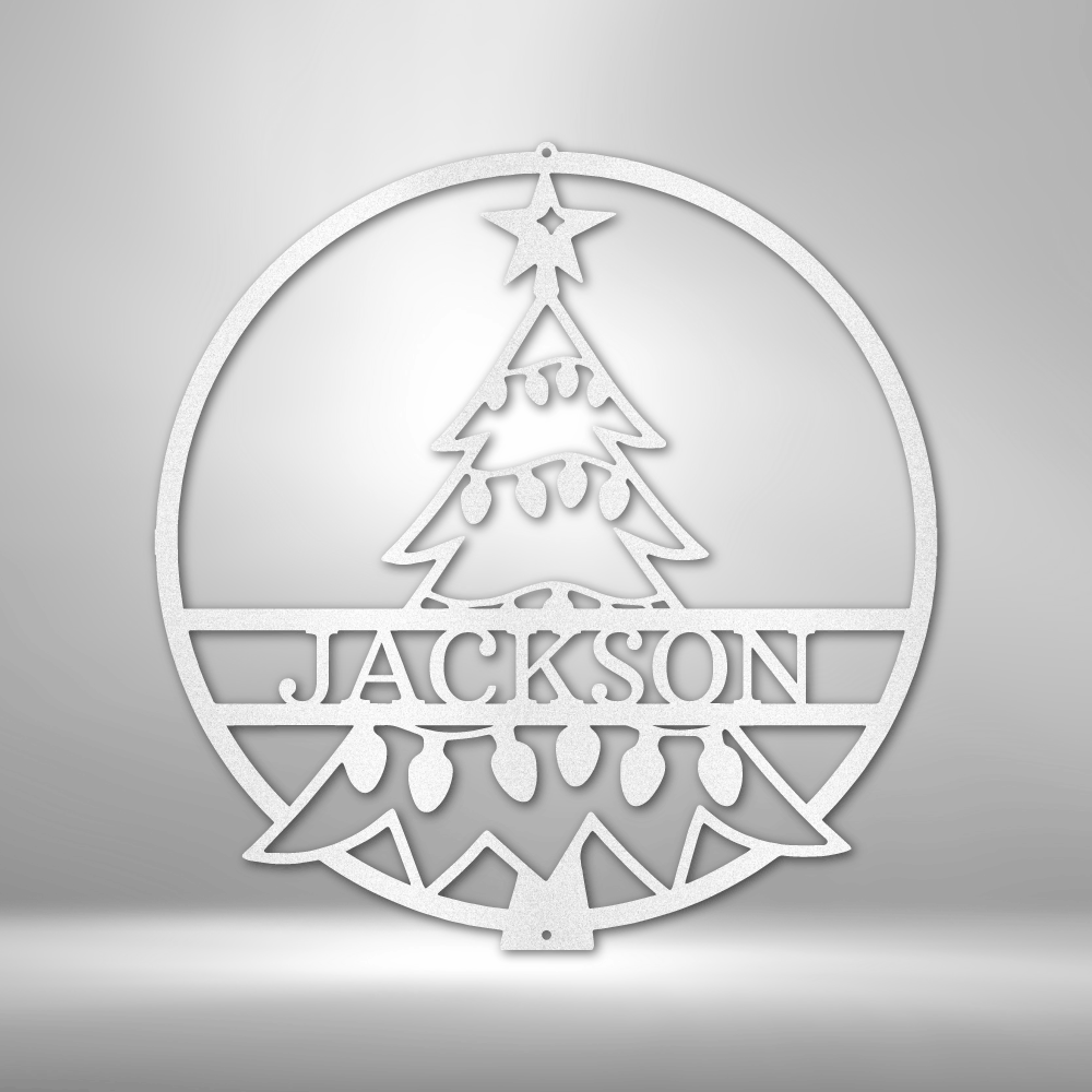 Personalized Christmas Tree Metal Sign