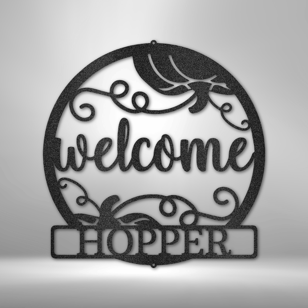 Personalized Welcome Fall Metal Sign