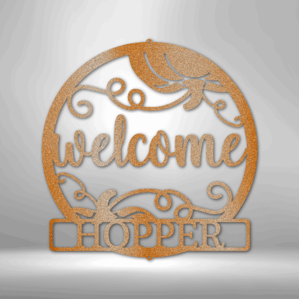 Personalized Welcome Fall Metal Sign