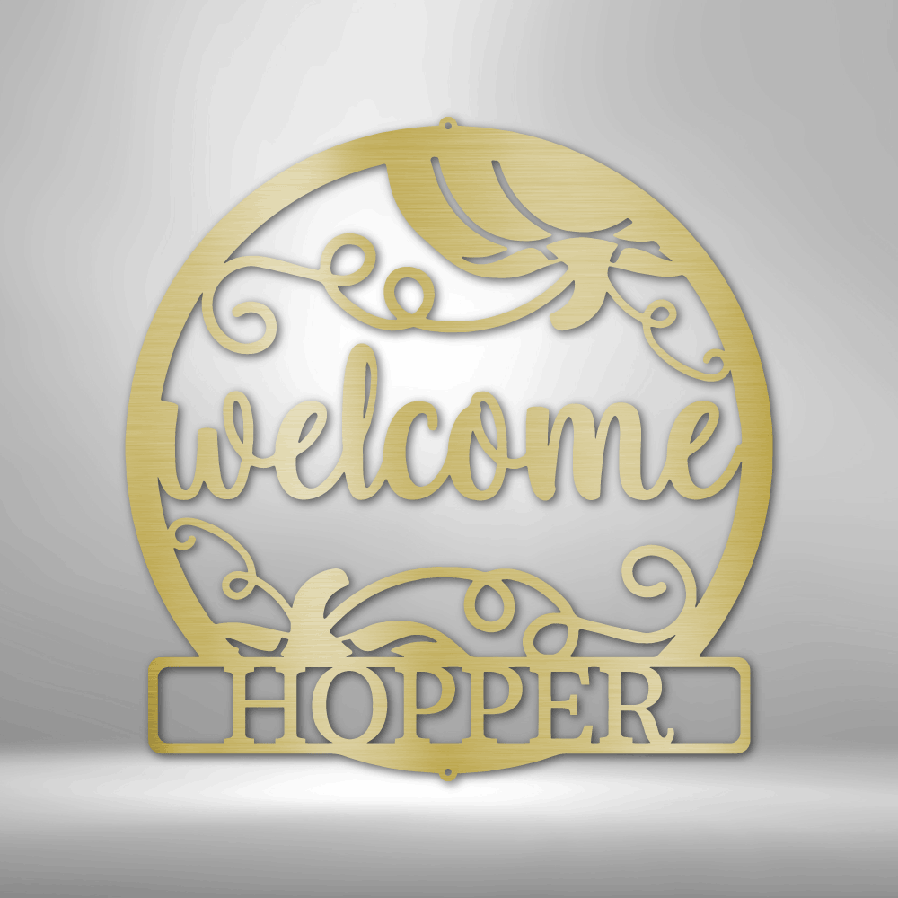 Personalized Welcome Fall Metal Sign