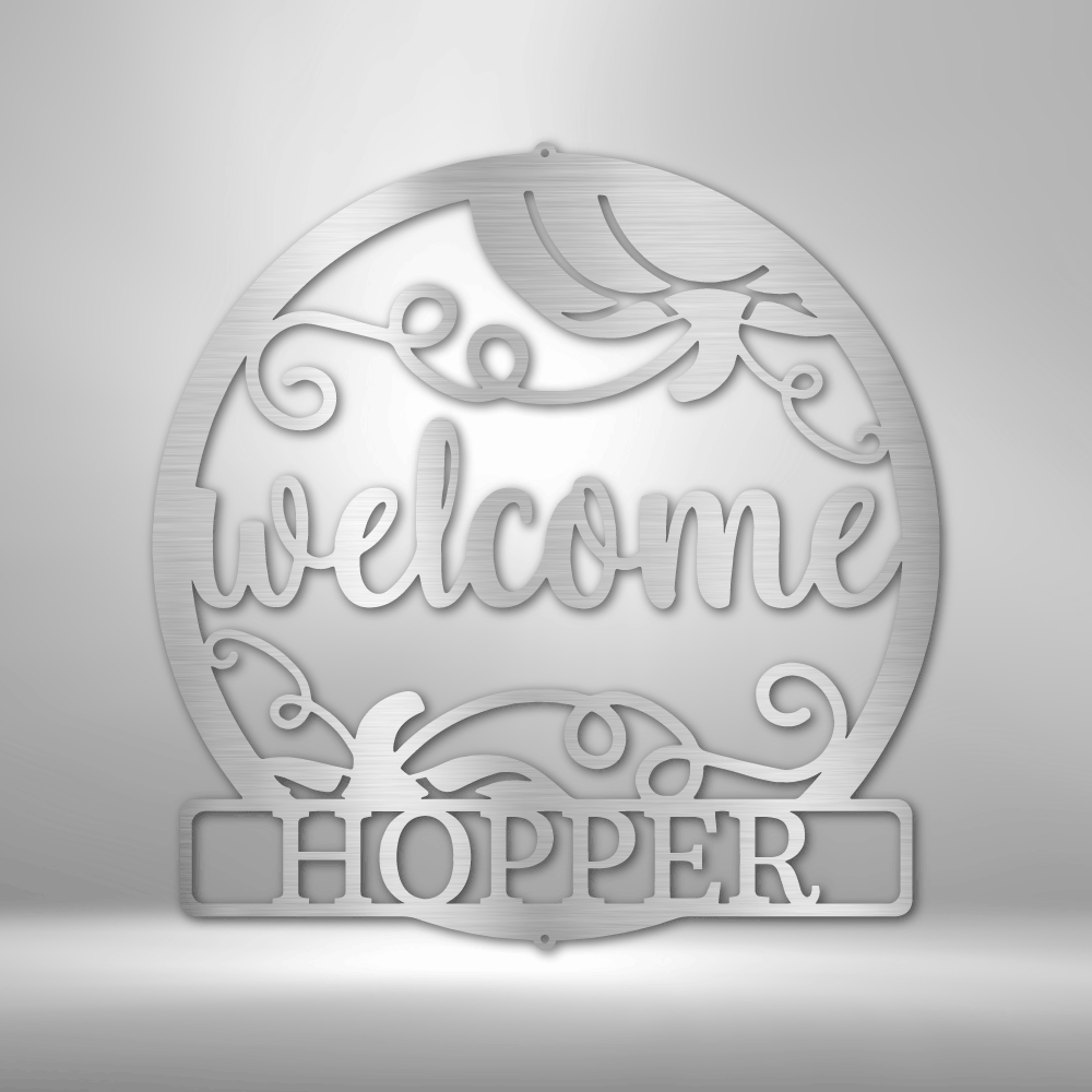 Personalized Welcome Fall Metal Sign