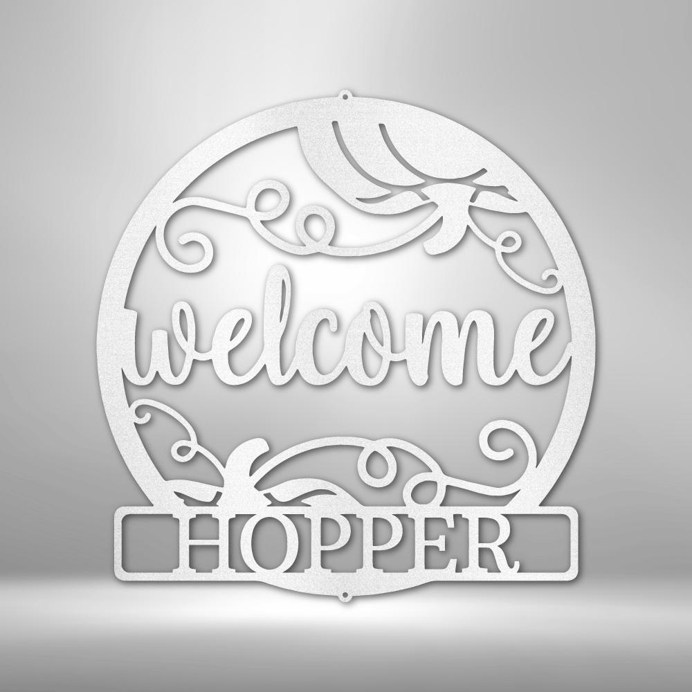 Personalized Welcome Fall Metal Sign