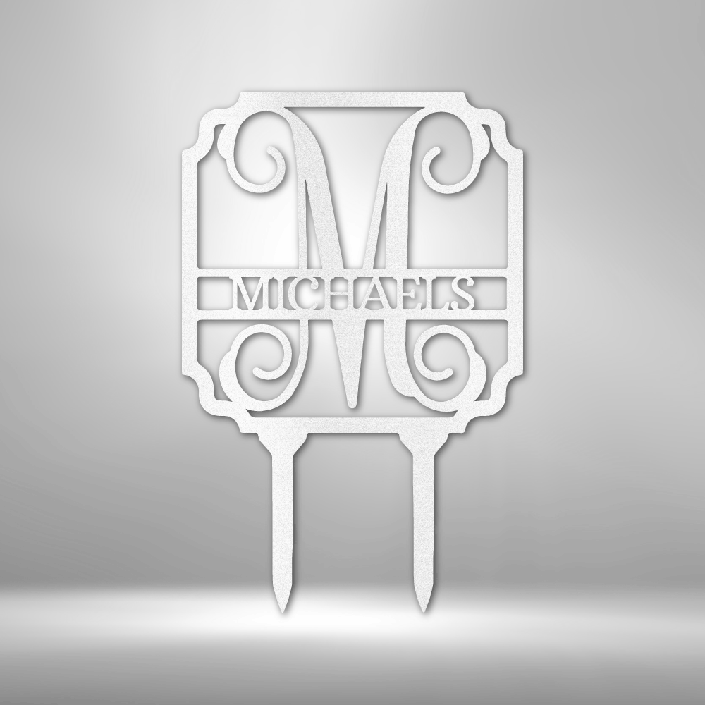 Personalized Vine Stake Monogram Metal Stake Sign