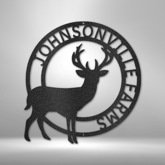Personalized Stag Monogram Metal Sign