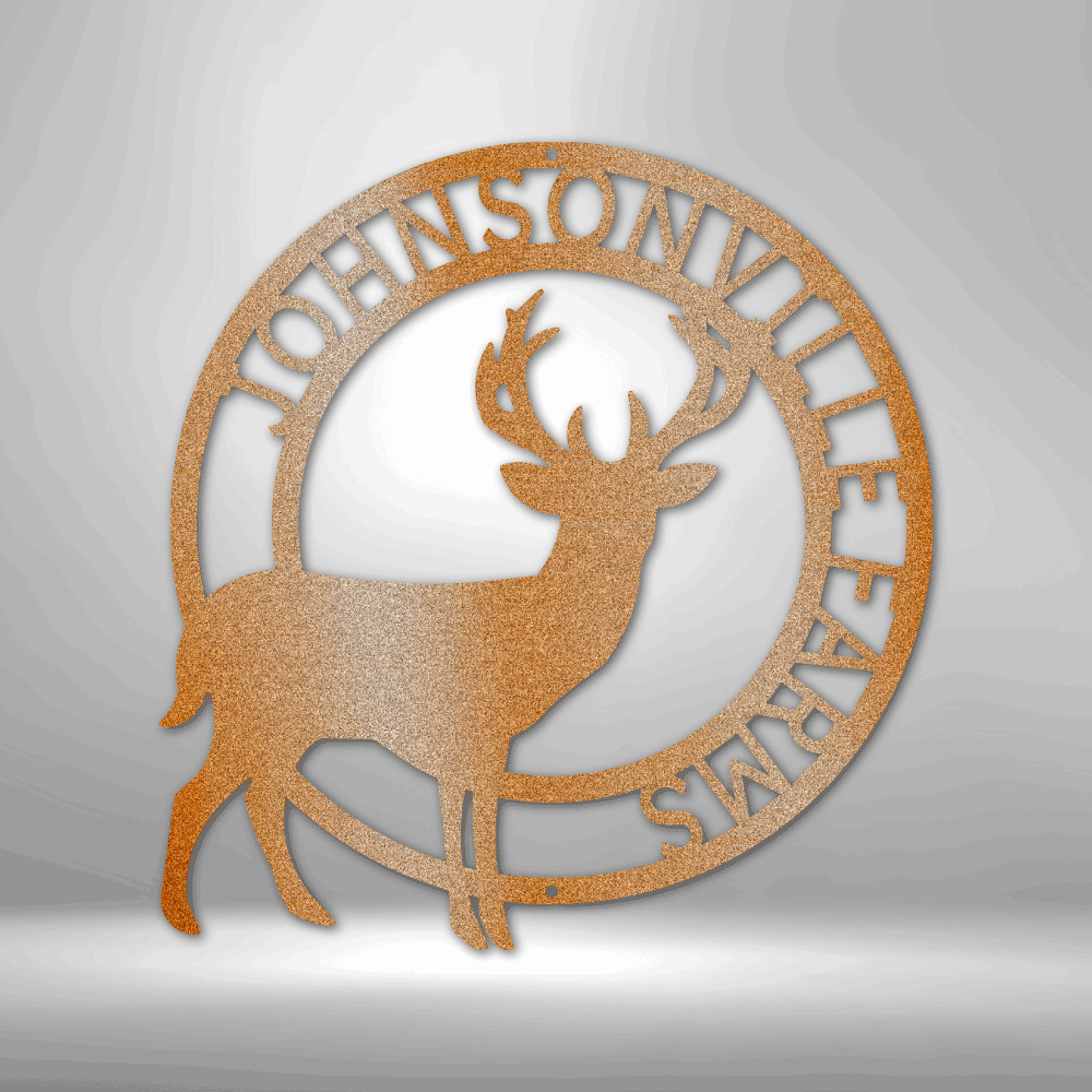 Personalized Stag Monogram Metal Sign