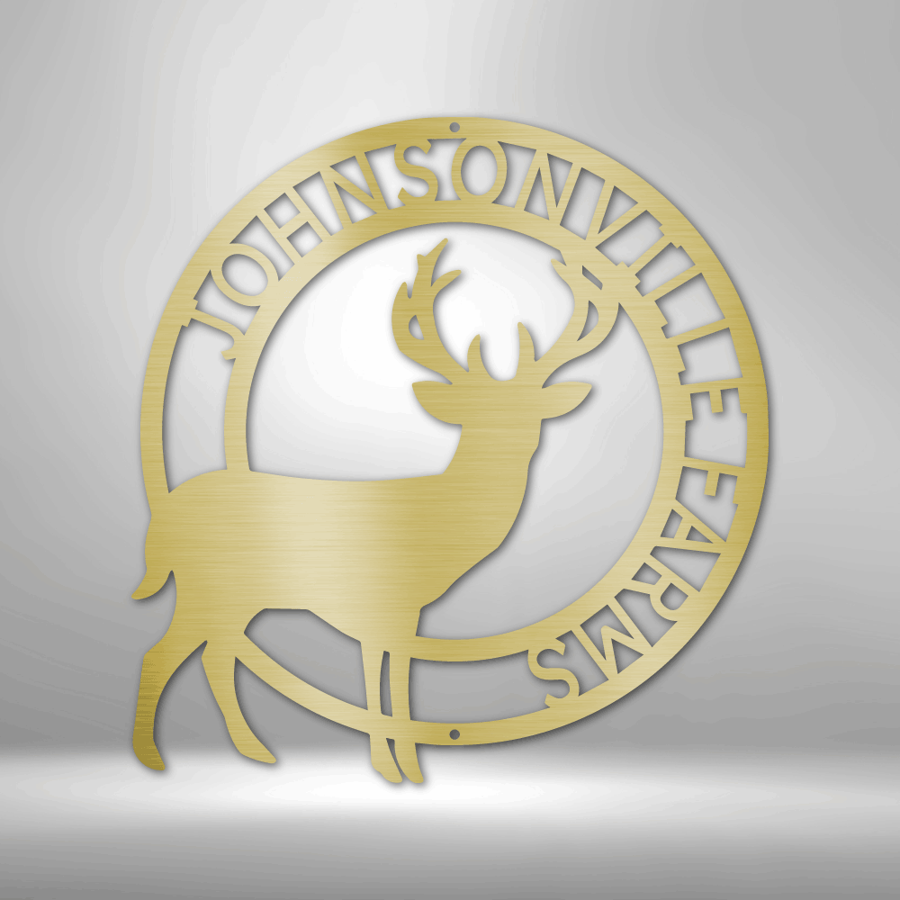 Personalized Stag Monogram Metal Sign