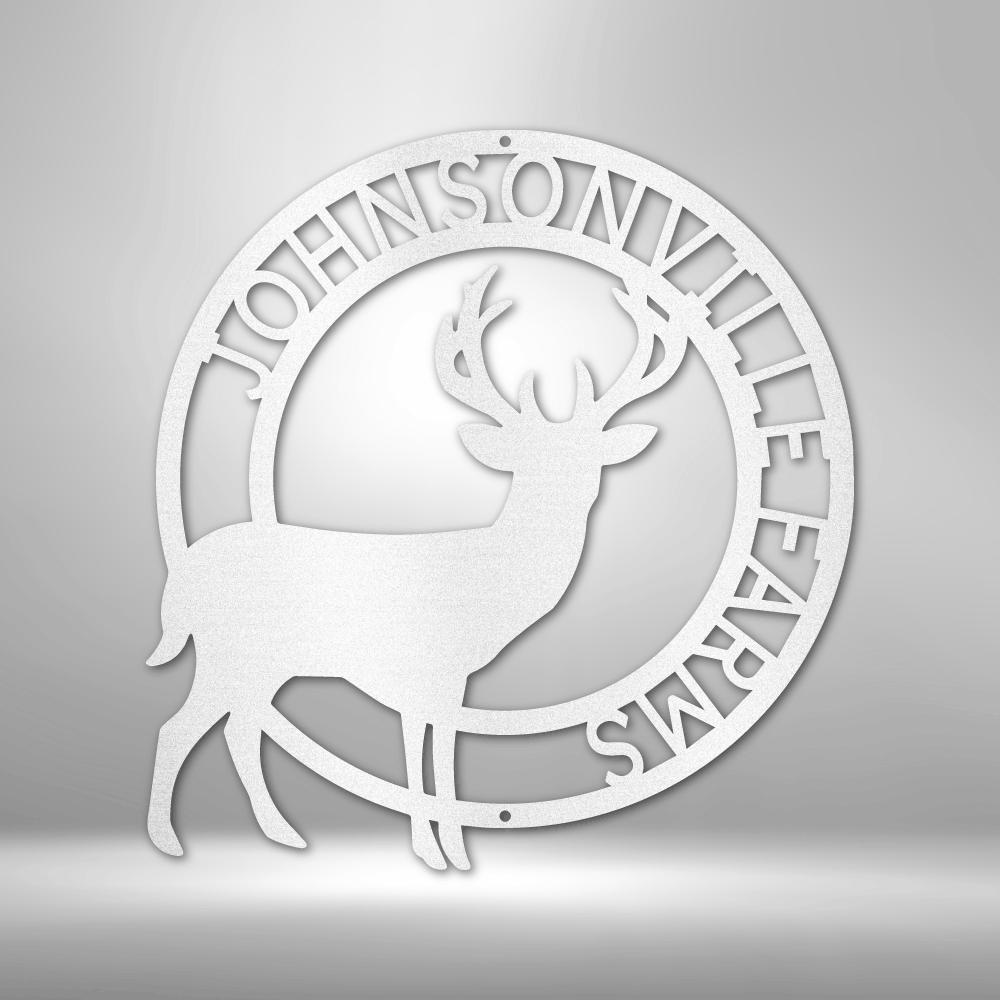 Personalized Stag Monogram Metal Sign