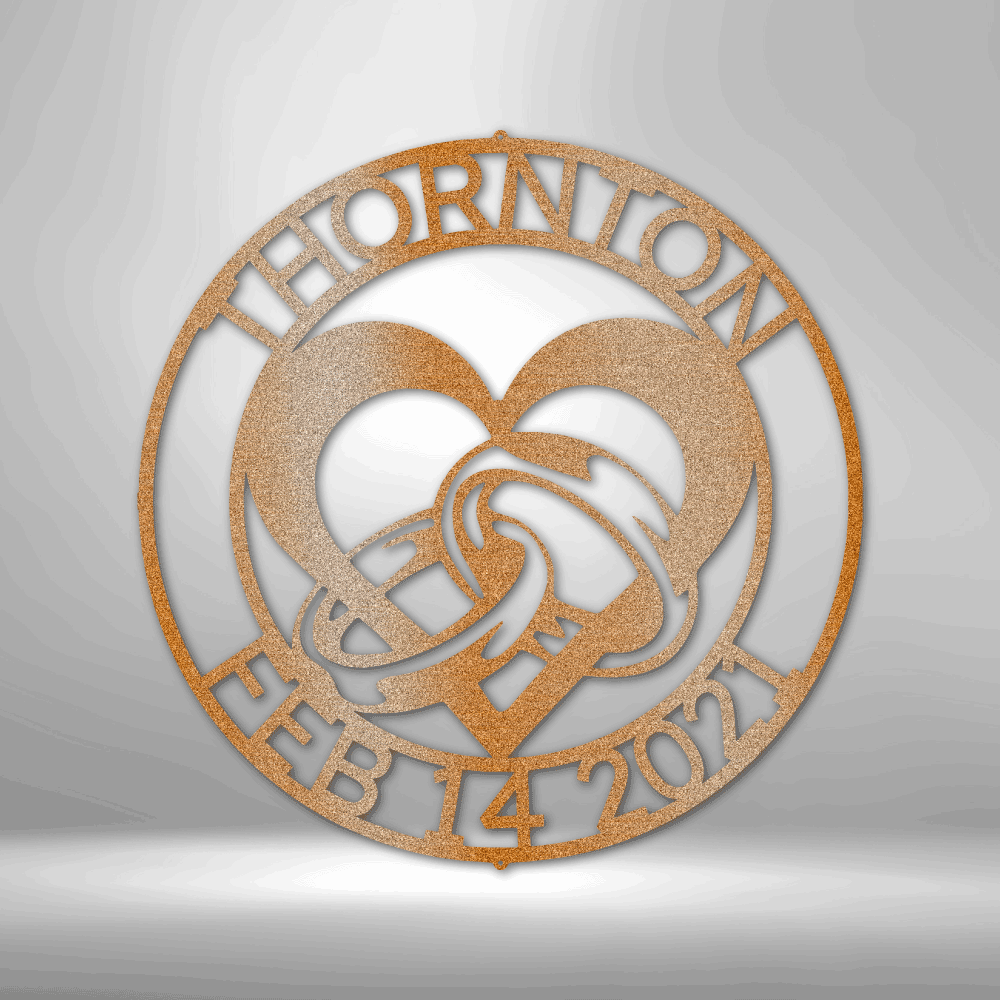 Personalized Engagement Monogram Metal Sign