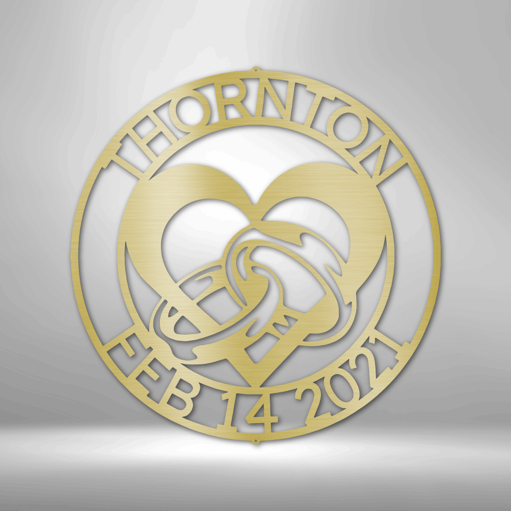 Personalized Engagement Monogram Metal Sign