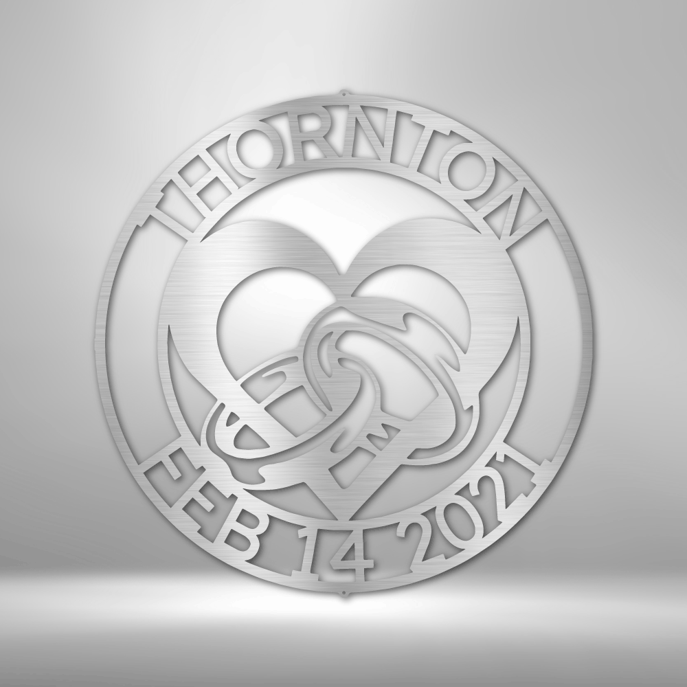 Personalized Engagement Monogram Metal Sign