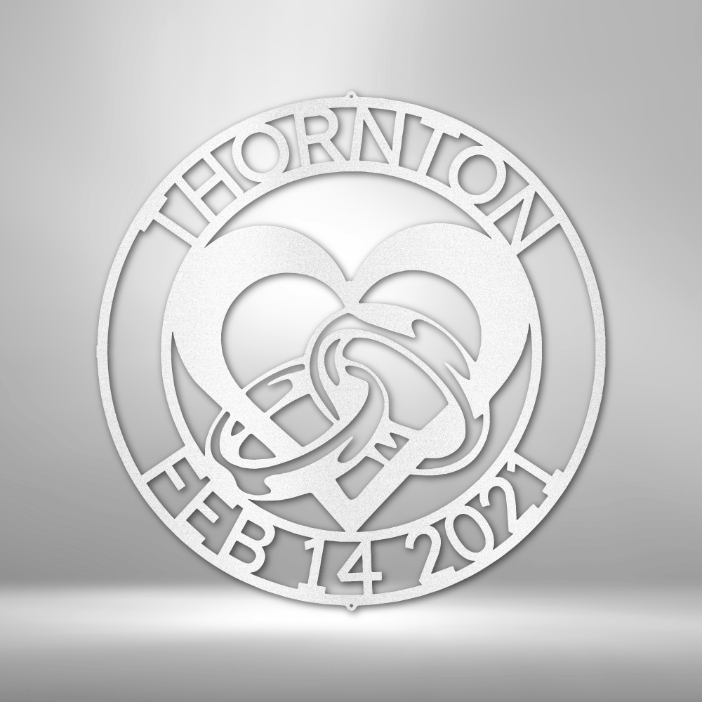 Personalized Engagement Monogram Metal Sign