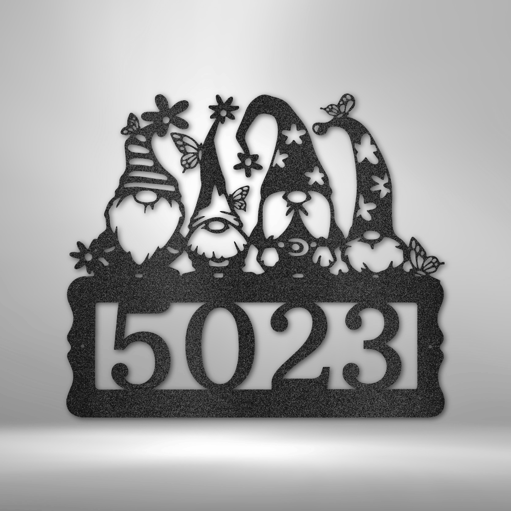 Personalized Gnome Address Metal Sign
