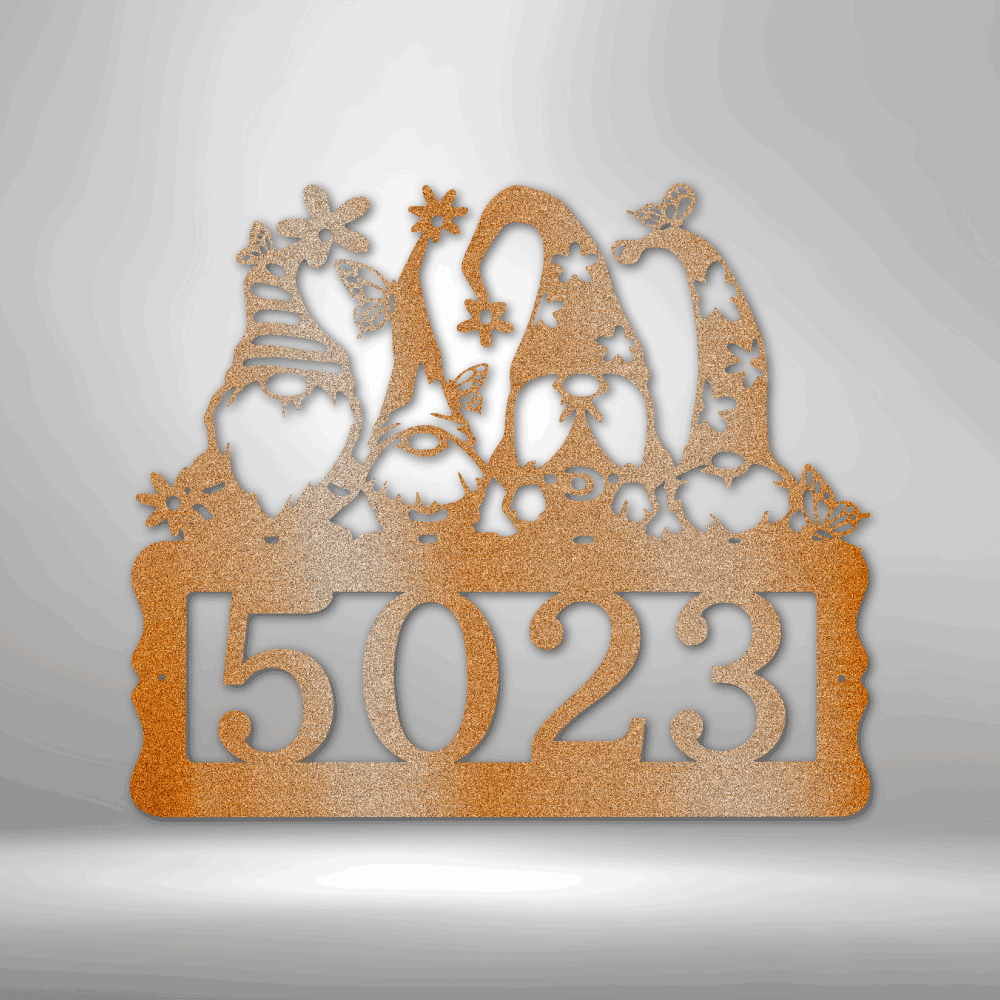 Personalized Gnome Address Metal Sign