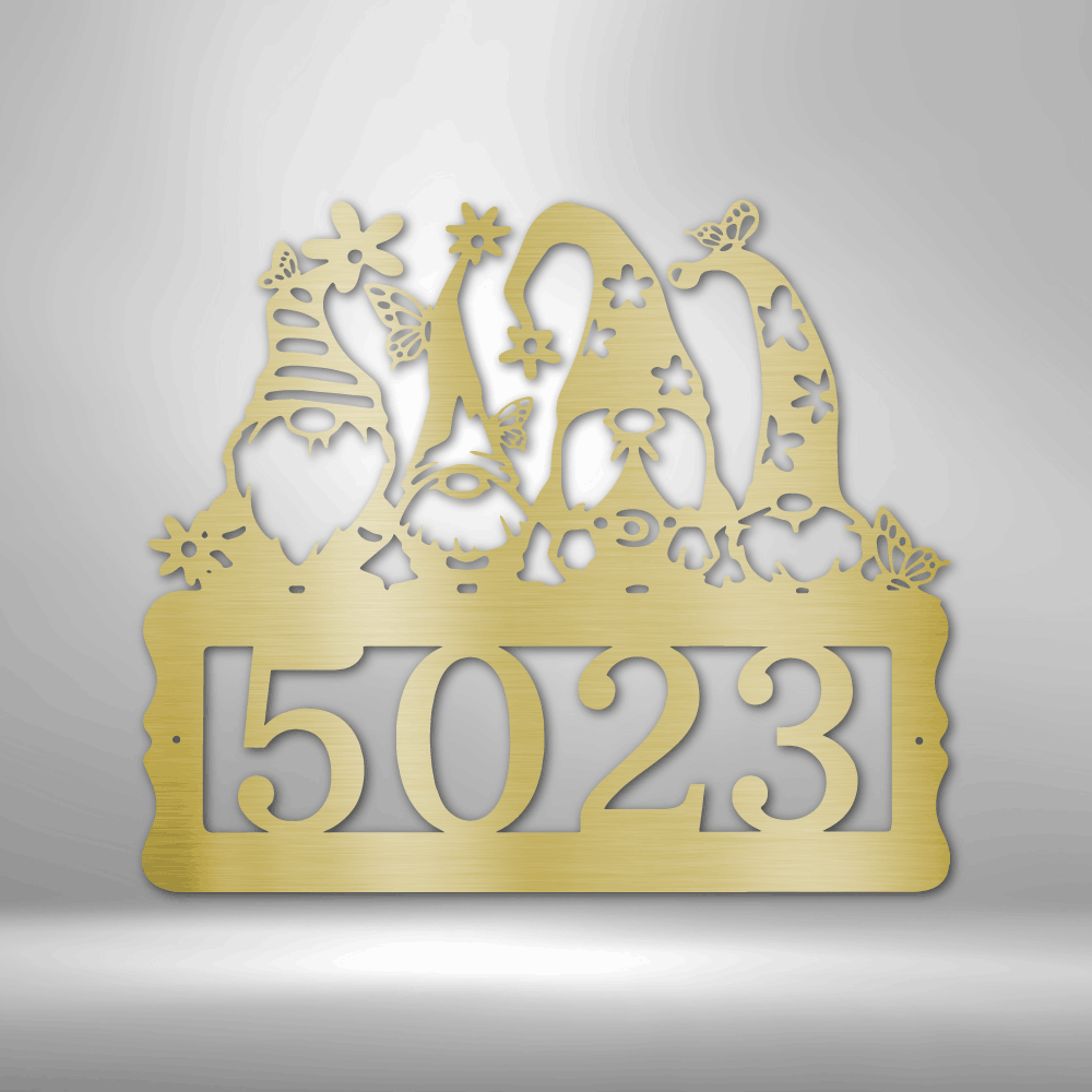 Personalized Gnome Address Metal Sign