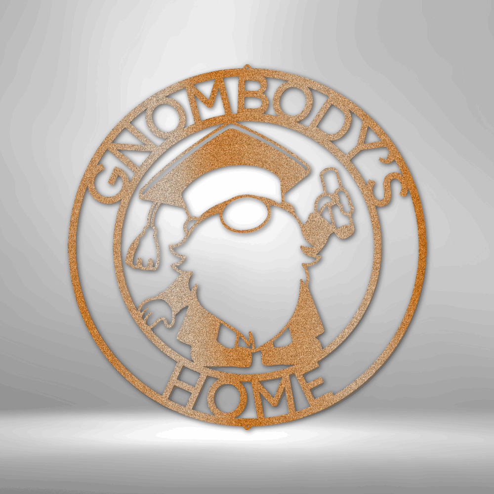Personalized Gnome Ring Monogram Metal Sign - Choose from 13 Gnomes