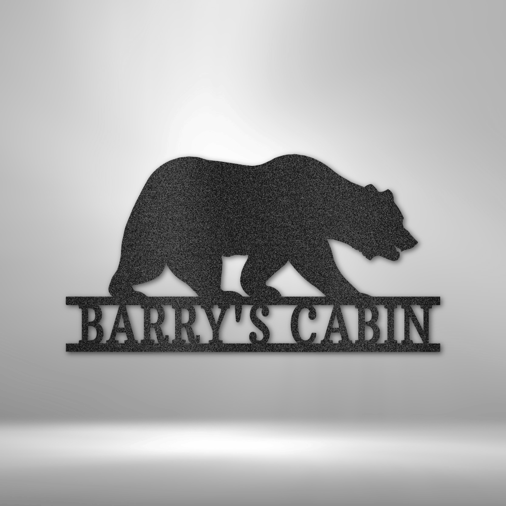 Personalized Bear Monogram Metal Sign