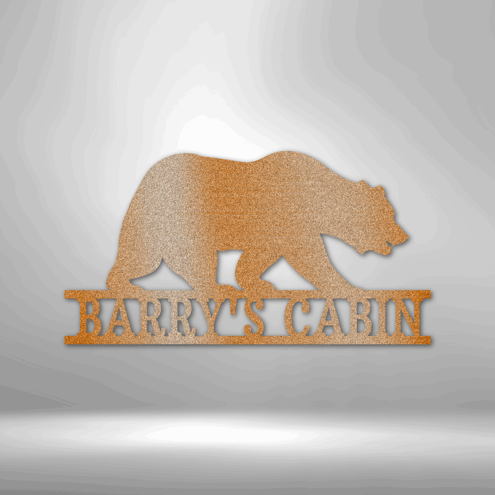 Personalized Bear Monogram Metal Sign