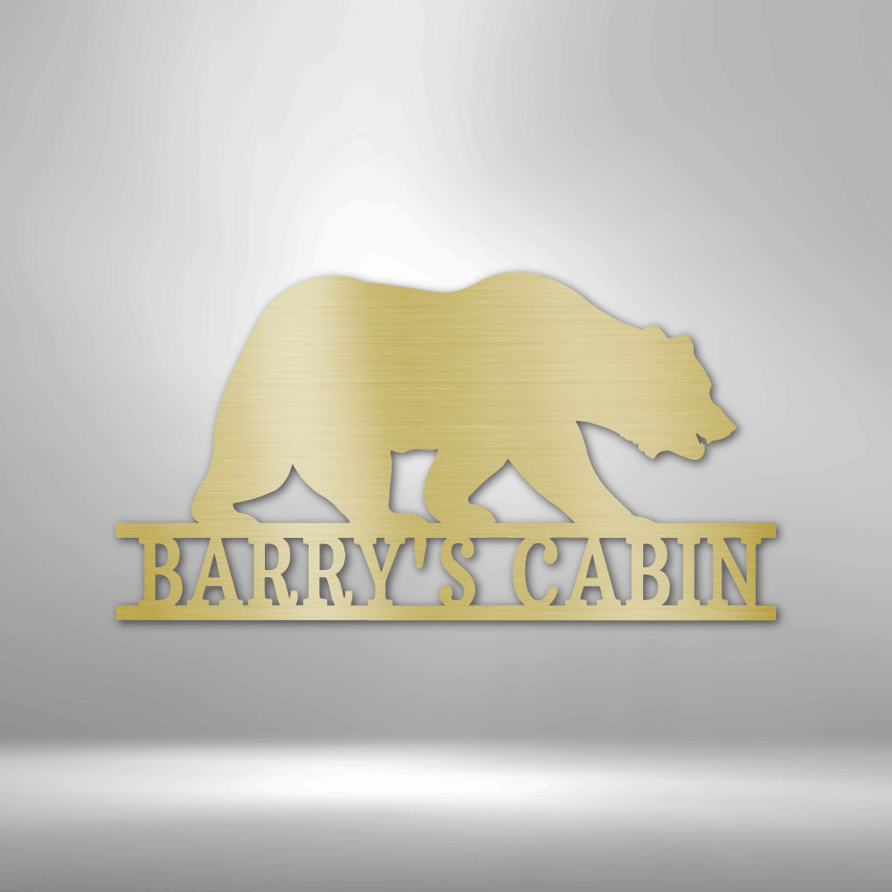 Personalized Bear Monogram Metal Sign