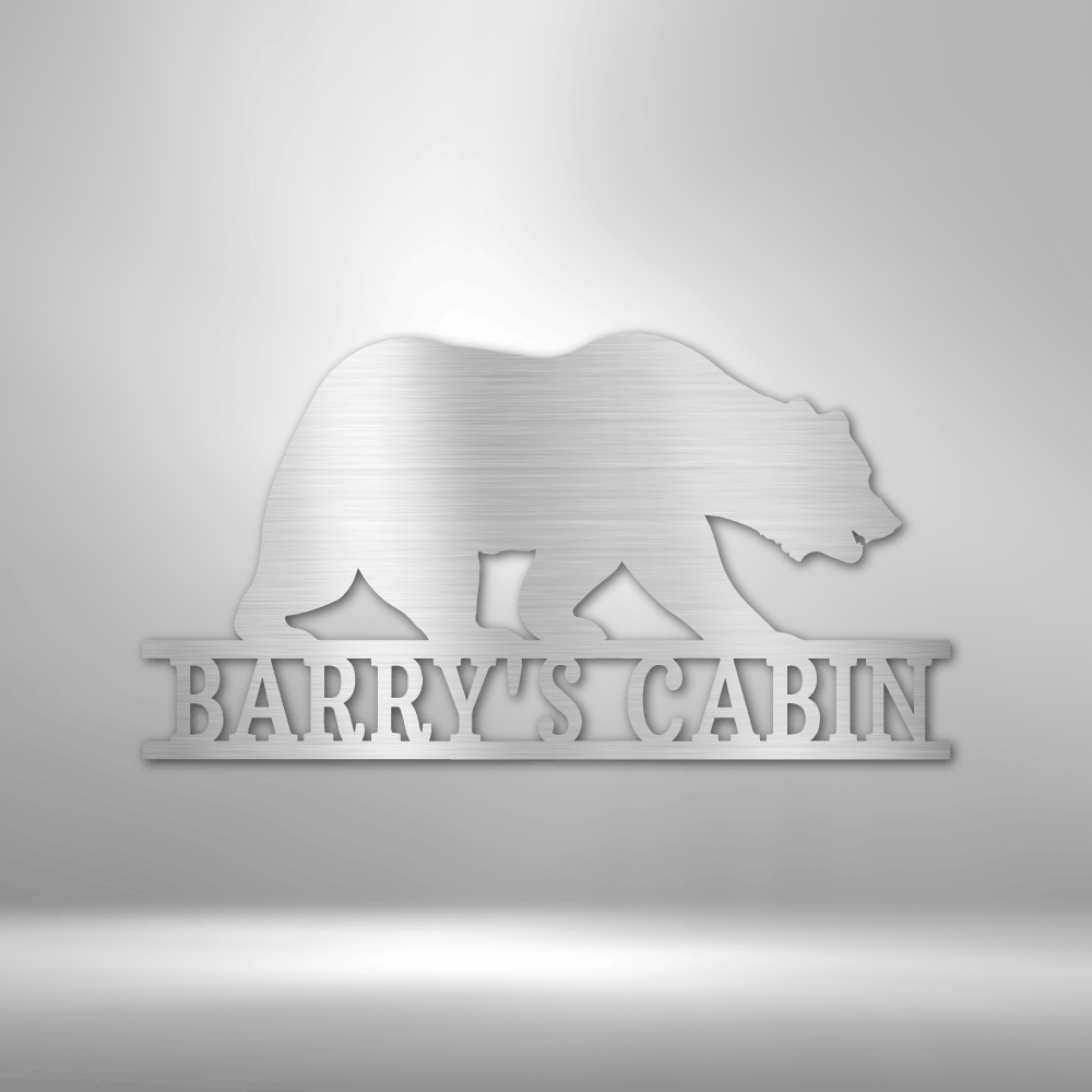 Personalized Bear Monogram Metal Sign