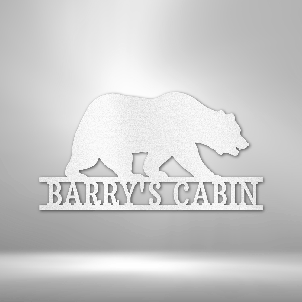 Personalized Bear Monogram Metal Sign