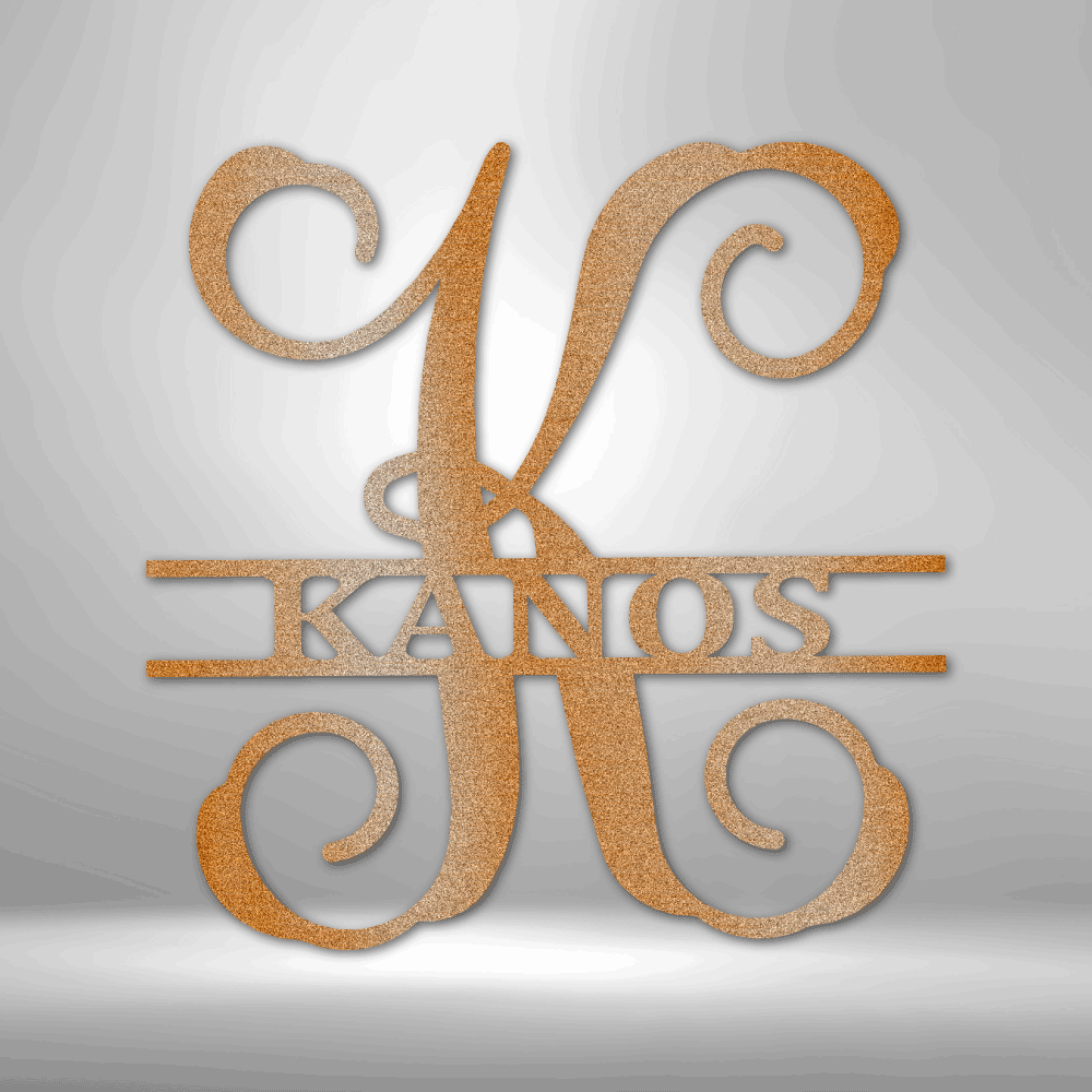 Personalized Vine Family Monogram Metal Sign