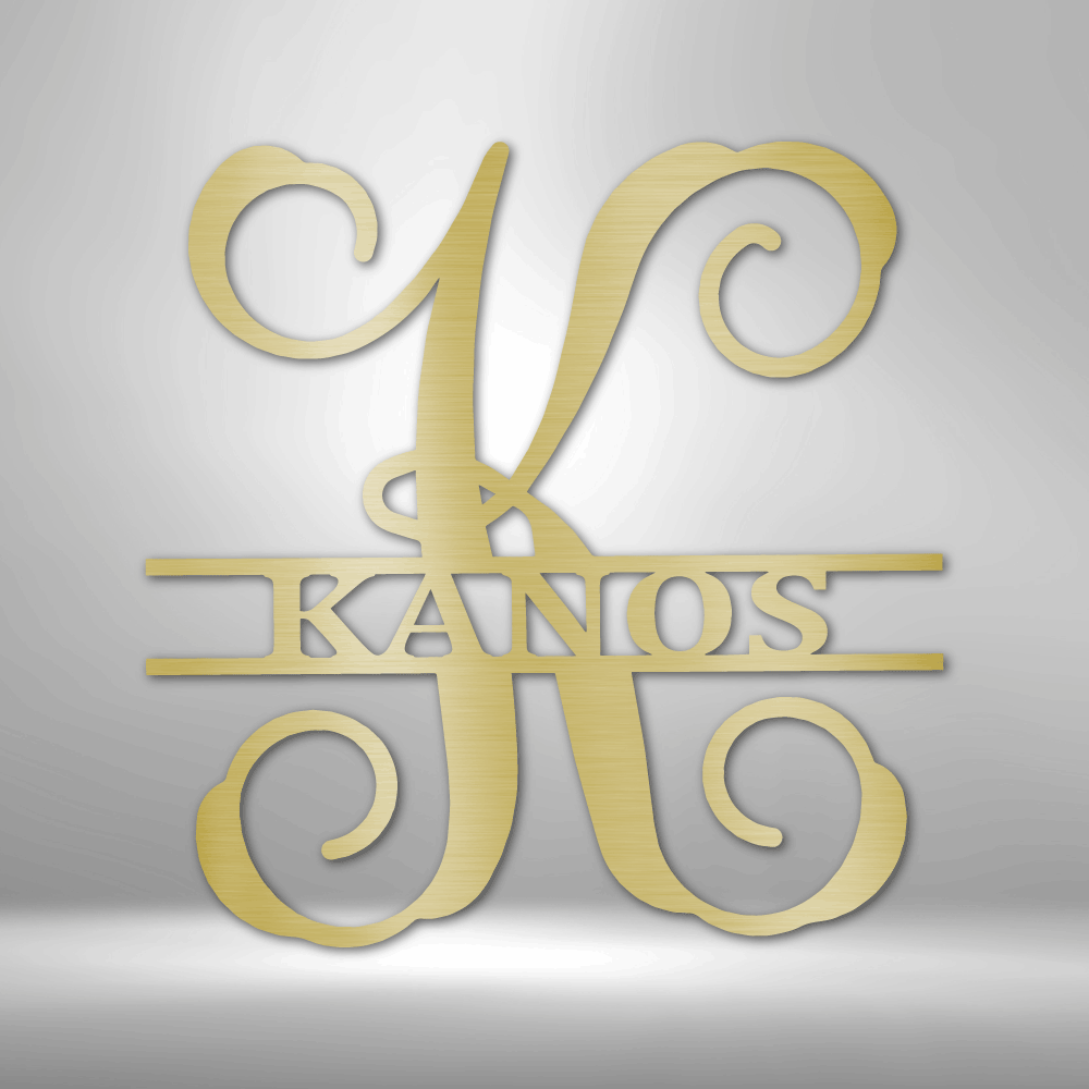Personalized Vine Family Monogram Metal Sign