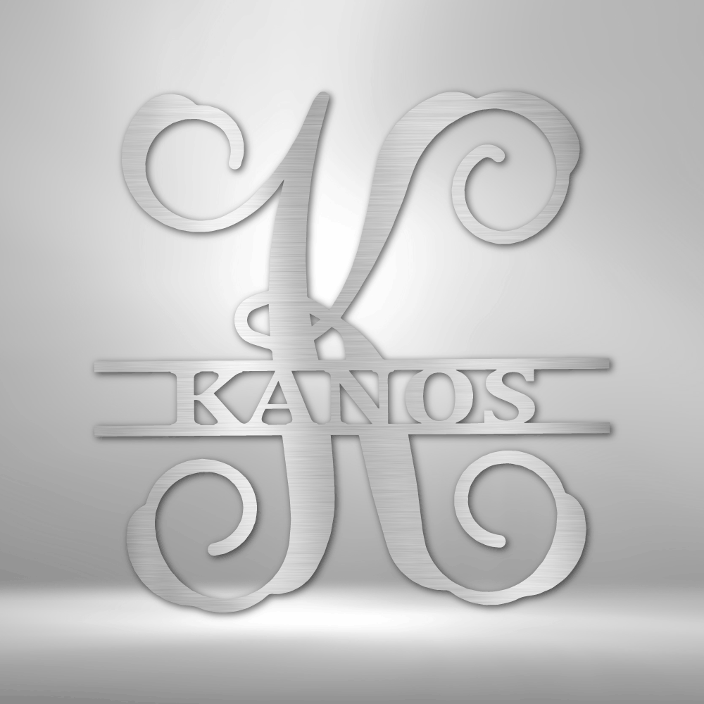 Personalized Vine Family Monogram Metal Sign