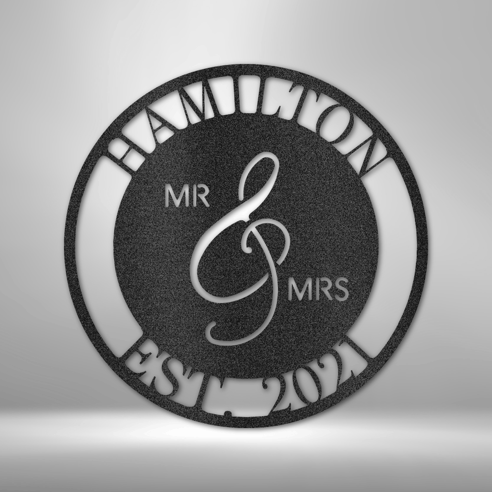 Personalized Mr and Mrs Monogram Metal Sign