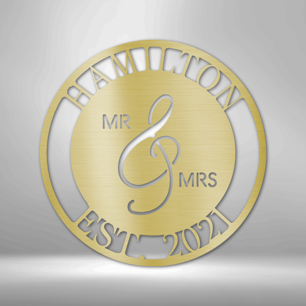 Personalized Mr and Mrs Monogram Metal Sign