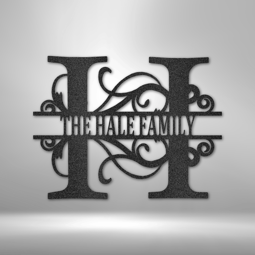 Personalized Split Letter Monogram Metal Sign